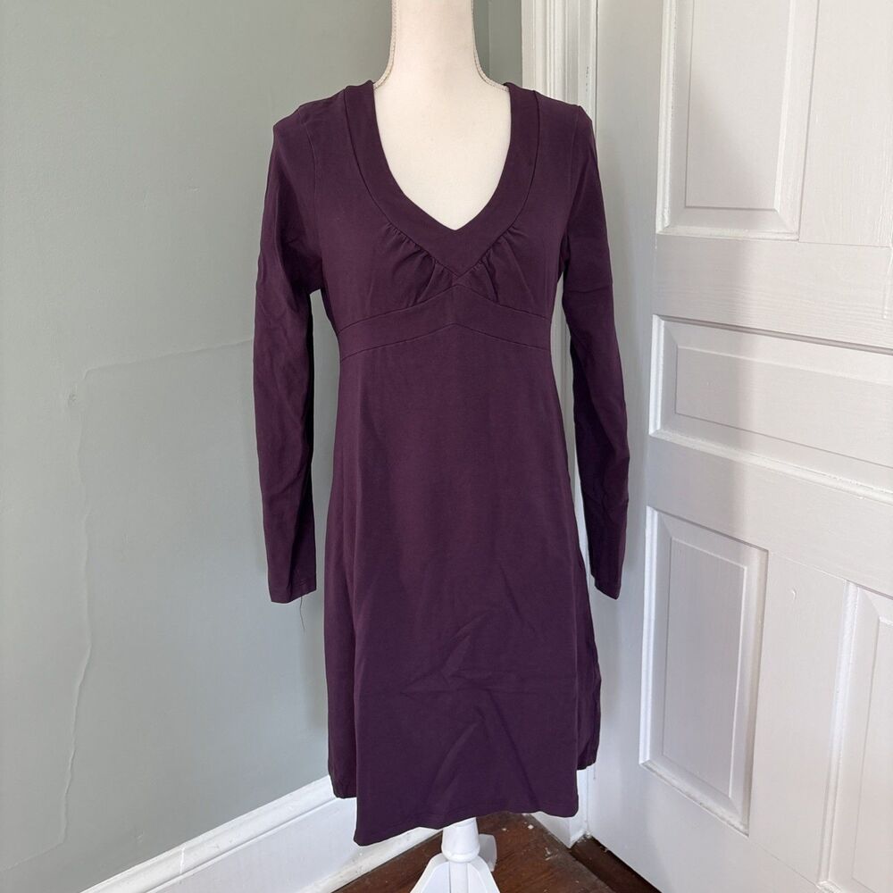 Athleta Plum Purple Long Sleeve V-Neck Dress